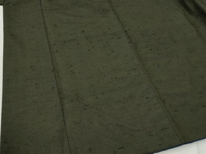 平和屋着物●男性　紬　アンサンブル　色無地　千歳茶色　正絹　逸品　CABC7013yc