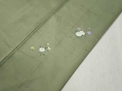 平和屋着物●訪問着　白山紬　友禅　作家物　童子遊び　正絹　逸品　CABC7015yc