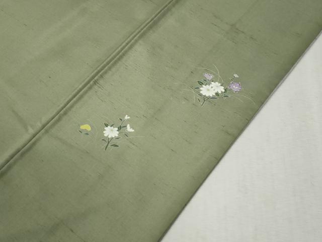 平和屋着物●訪問着　白山紬　友禅　作家物　童子遊び　正絹　逸品　CABC7015yc