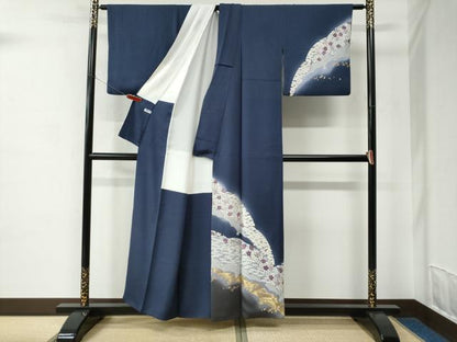 平和屋着物●訪問着　作家物　総刺繍　雪芝松竹梅　暈し染め　金糸　正絹　逸品　CABC7016yc