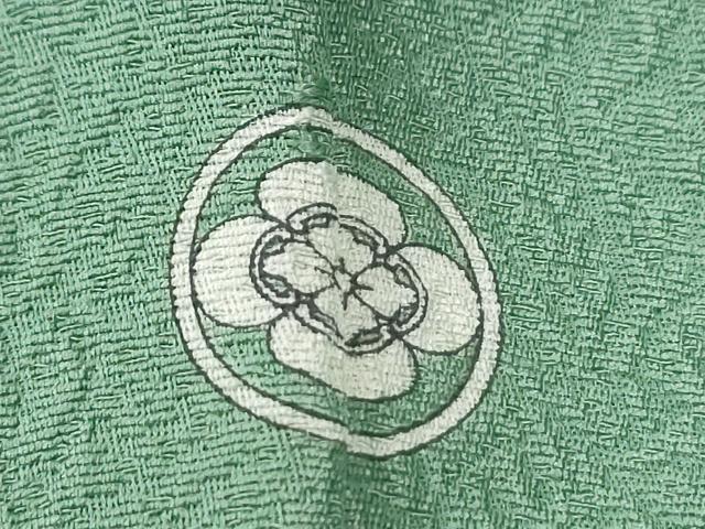平和屋着物●上質な色無地　梅地紋　若竹色　正絹　逸品　未使用　CABC7017yc