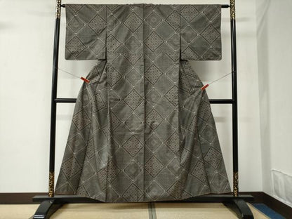 平和屋着物●本場大島紬　龍郷絣　正絹　逸品　CABC7019yc