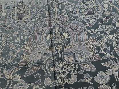 平和屋着物●訪問着　孔雀更紗吉祥花唐草文　御召縮緬　京都きもの友禅扱い　正絹　逸品　CABC7020yc