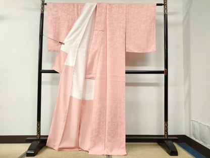 平和屋着物●上質な色無地　更紗花唐草地紋　虹色　ロング丈　正絹　逸品　未使用　CABC7022yc