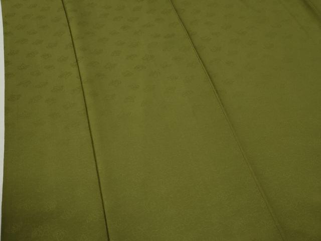 平和屋着物●上質な色無地　花唐草地紋　草色　正絹　逸品　CABC7024yc