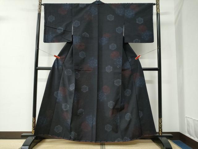 平和屋着物●結城紬　亀甲花文　正絹　逸品　未使用　CABC7029yc