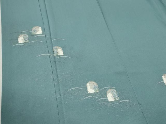平和屋着物●松尾光琳　色留袖　刺繍　芝草兎草花文　銀彩　鬼しぼ縮緬　正絹　逸品　CABC7031yc