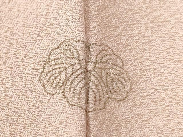 平和屋着物●上質な色無地　草木染　椿地紋　水柿色　鈴乃屋扱い　正絹　逸品　未使用　CABC7032yc