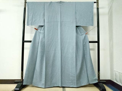 平和屋着物●上質な色無地　松花地紋　秘色色　正絹　逸品　未使用　CABC7034yc