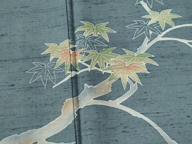 平和屋着物●訪問着　白山紬　楓　暈し染め　正絹　逸品　CABC7036yc