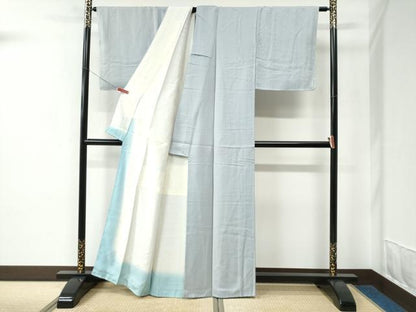 平和屋着物●上質な色無地　吉祥地紋　白花色　正絹　逸品　CABC7039yc