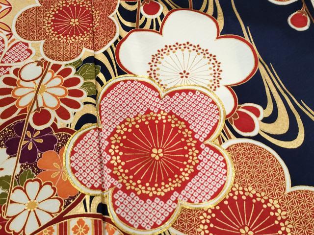 平和屋着物●豪華振袖　駒刺繍　吉祥梅文　金彩　正絹　逸品　CABC7044yc