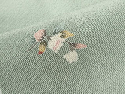 平和屋着物●上質な小紋　友禅　枝花文　正絹　逸品　CABC7045yc