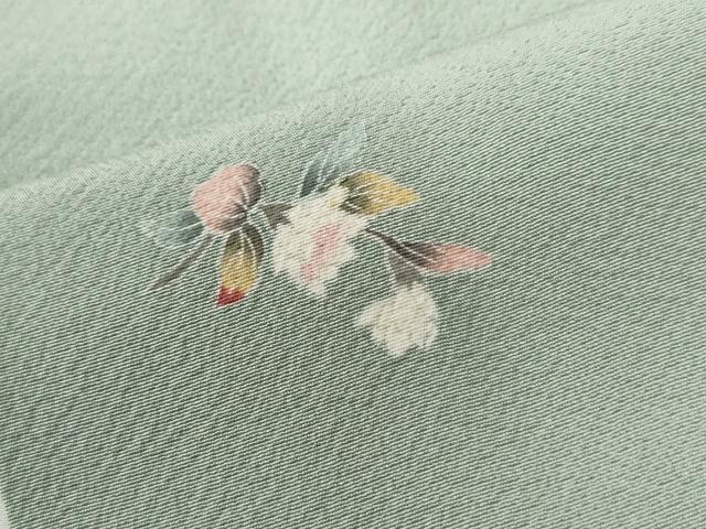 平和屋着物●上質な小紋　友禅　枝花文　正絹　逸品　CABC7045yc