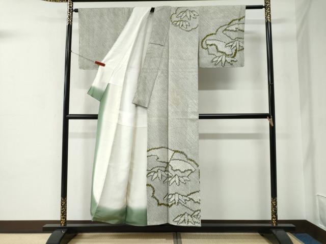 平和屋着物●訪問着　総絞り　雲取り笹文　正絹　逸品　CABC7047yc