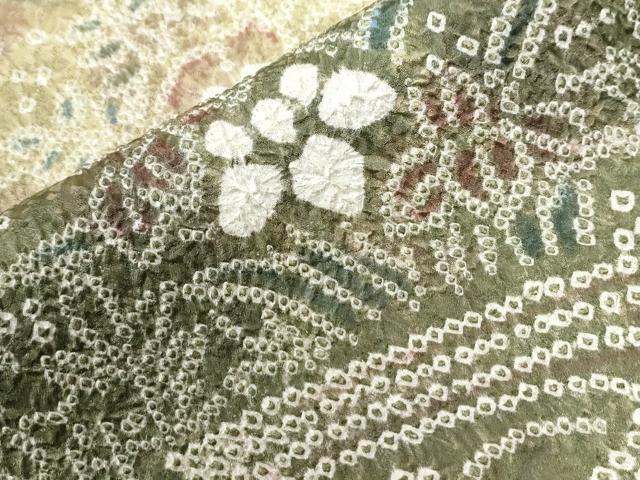 平和屋着物●訪問着　総絞り　風景浜松花文　暈し染め　正絹　逸品　CABC7053yc