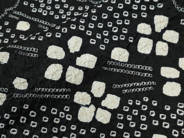 平和屋着物●訪問着　総絞り　枝梅文　黒地　正絹　逸品　未使用　CABC7056yc