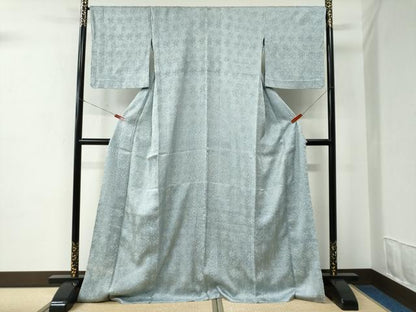 平和屋着物●名門　藤娘きぬたや・杢目絞り　小紋　胴抜き仕立て　ロング丈　正絹　逸品　未使用　CABC7057yc