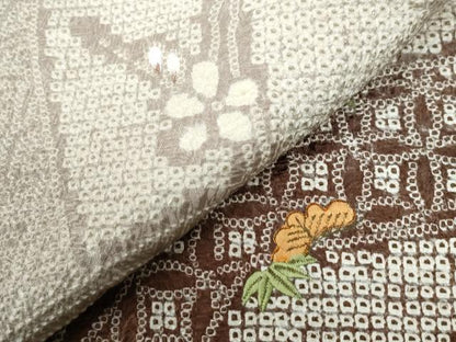 平和屋着物●訪問着　総絞り　刺繍　流水御所車吉祥花文　暈し染め　やまと誂製　正絹　逸品　未使用　CABC7059yc