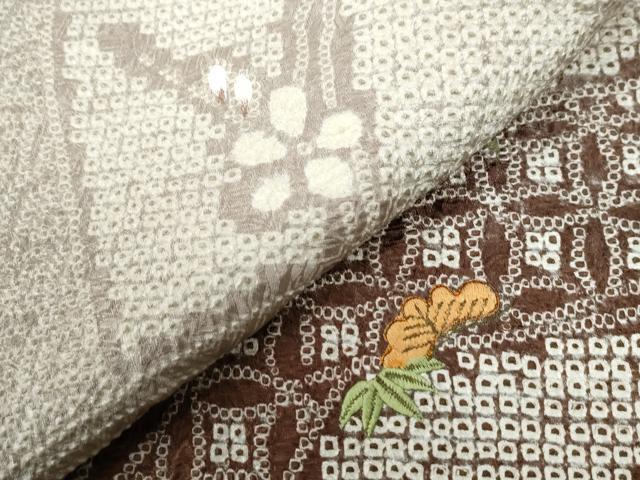 平和屋着物●訪問着　総絞り　刺繍　流水御所車吉祥花文　暈し染め　やまと誂製　正絹　逸品　未使用　CABC7059yc
