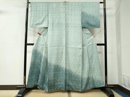 平和屋着物●名門　藤娘きぬたや・杢目絞り　訪問着　草花文　暈し染め　正絹　逸品　CABC7060yc