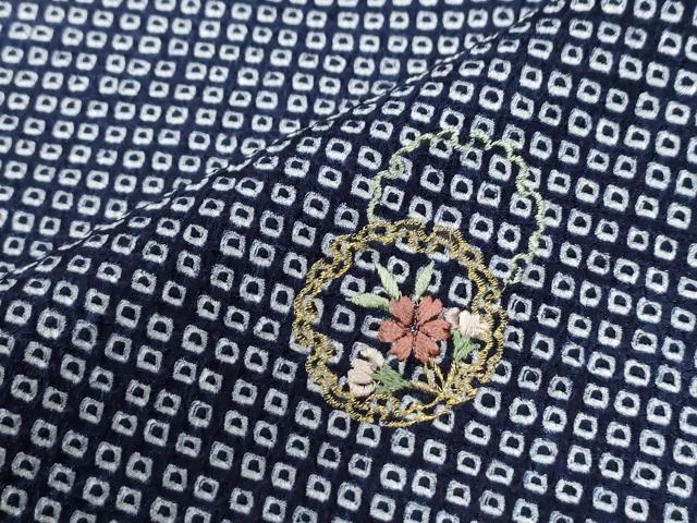 平和屋着物●訪問着　総絞り　総刺繍　雪輪草花文　暈し染め　金彩　正絹　逸品　未使用　CABC7061yc