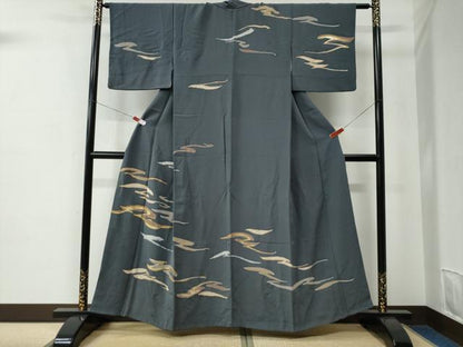 平和屋着物●訪問着　駒刺繍　霞文　金彩　正絹　逸品　CABC7068yc