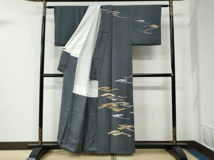 平和屋着物●訪問着　駒刺繍　霞文　金彩　正絹　逸品　CABC7068yc