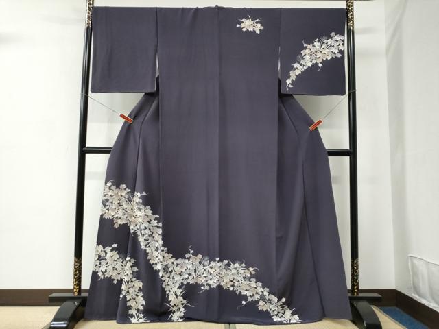 平和屋着物●訪問着　籬枝葉文　金彩　三越扱い　ロング丈　正絹　逸品　CABC7069yc