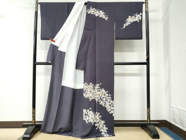 平和屋着物●訪問着　籬枝葉文　金彩　三越扱い　ロング丈　正絹　逸品　CABC7069yc