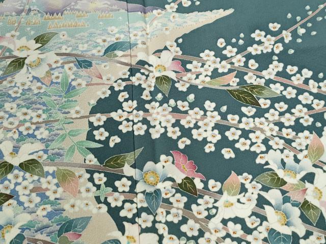 平和屋着物●本加賀友禅作家　前川 哲　色留訪問着　花松文　さが美扱い　正絹　逸品　未使用　CABC7070yc