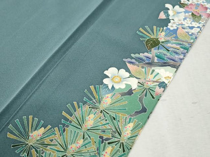 平和屋着物●本加賀友禅作家　前川 哲　色留訪問着　花松文　さが美扱い　正絹　逸品　未使用　CABC7070yc