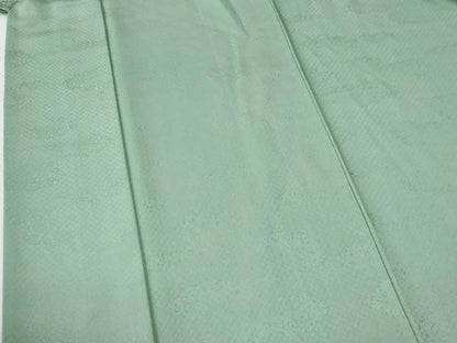 平和屋着物●男性　色紋付　霞地紋　裏葉柳色　正絹　逸品　CABC7071yc