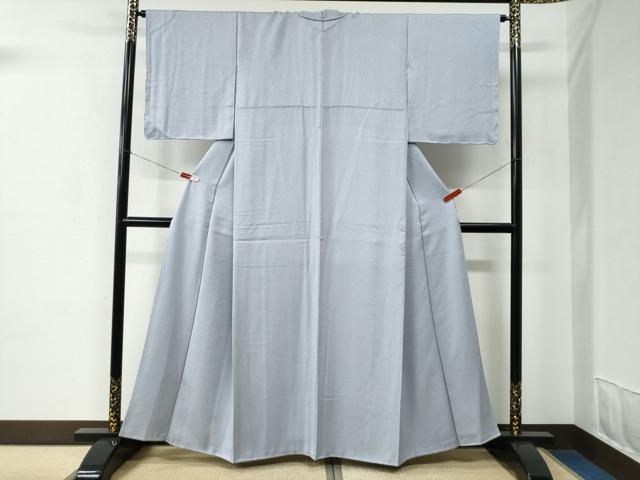 平和屋着物●上質な色無地　牡丹鼠色　正絹　逸品　未使用　CABC7075yc