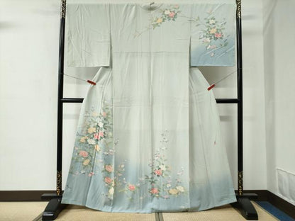 平和屋着物●訪問着　友禅　作家物　枝花文　暈し染め　正絹　逸品　CABC7076yc