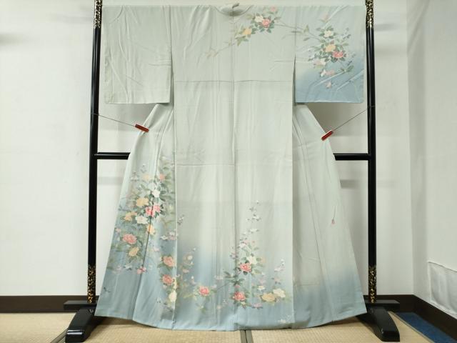 平和屋着物●訪問着　友禅　作家物　枝花文　暈し染め　正絹　逸品　CABC7076yc