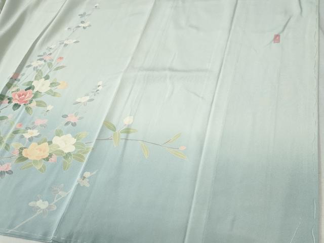 平和屋着物●訪問着　友禅　作家物　枝花文　暈し染め　正絹　逸品　CABC7076yc
