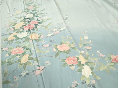 平和屋着物●訪問着　友禅　作家物　枝花文　暈し染め　正絹　逸品　CABC7076yc