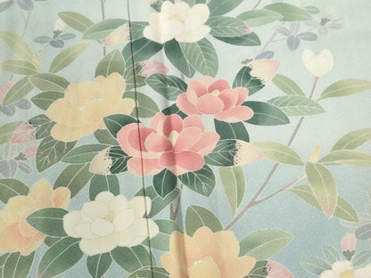 平和屋着物●訪問着　友禅　作家物　枝花文　暈し染め　正絹　逸品　CABC7076yc