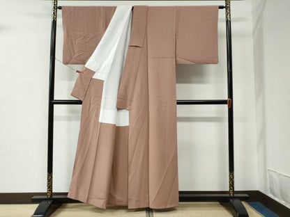平和屋着物●本草木染作家　瑞寶　色無地　ときがら茶色　正絹　逸品　CABC7078yc