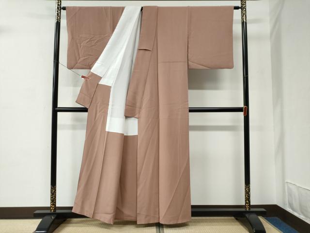 平和屋着物●本草木染作家　瑞寶　色無地　ときがら茶色　正絹　逸品　CABC7078yc