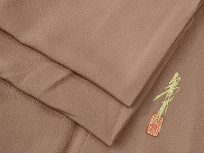 平和屋着物●本草木染作家　瑞寶　色無地　ときがら茶色　正絹　逸品　CABC7078yc
