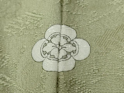 平和屋着物●上質な色無地　草花地紋　柳茶色　正絹　逸品　CABC7079yc
