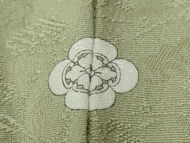 平和屋着物●上質な色無地　草花地紋　柳茶色　正絹　逸品　CABC7079yc