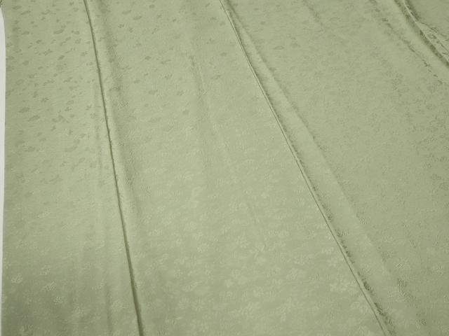 平和屋着物●上質な色無地　草花地紋　柳茶色　正絹　逸品　CABC7079yc