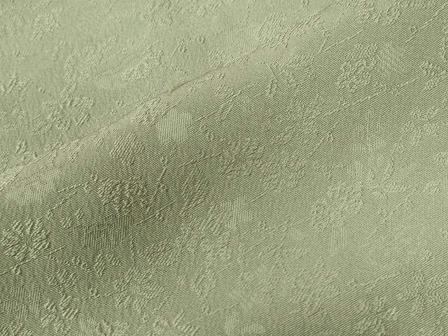 平和屋着物●上質な色無地　草花地紋　柳茶色　正絹　逸品　CABC7079yc