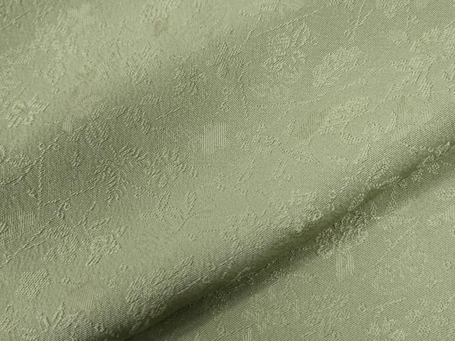 平和屋着物●上質な色無地　草花地紋　柳茶色　正絹　逸品　CABC7079yc