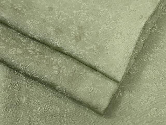 平和屋着物●上質な色無地　草花地紋　柳茶色　正絹　逸品　CABC7079yc