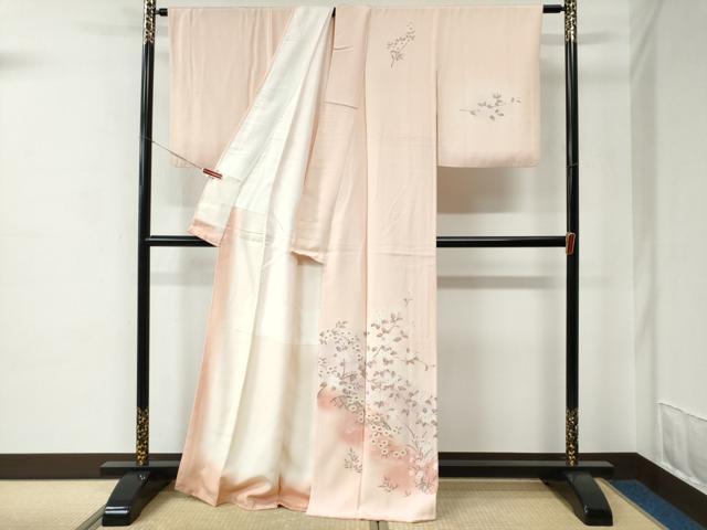 平和屋着物●訪問着　籬枝花文　暈し染め　正絹　逸品　CABC7085yc