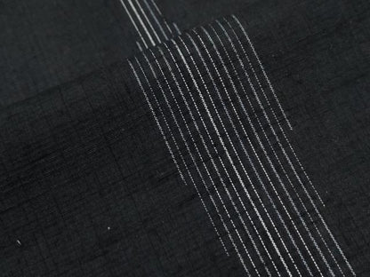 平和屋着物▼上質な紬　霞文　黒地　正絹　逸品　CABC7088yc
